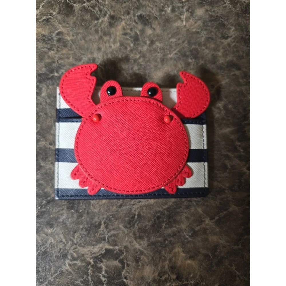 Kate Spade Shore Thing Stripe with Crab‎ Applique Card Case Wallet